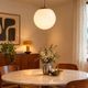 Ceiling light in opaline and chrome metal