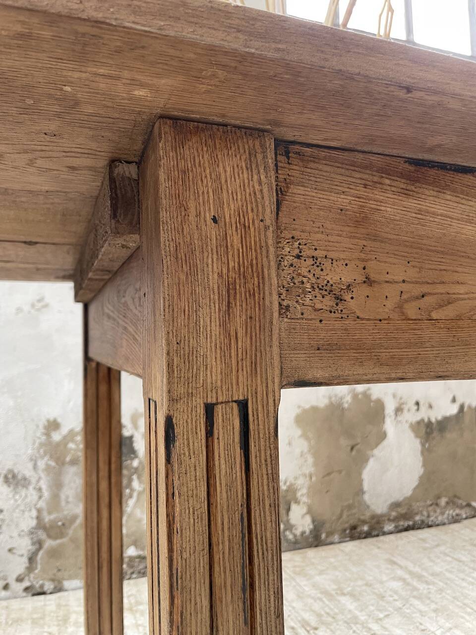 1950s oak butcher's farm table