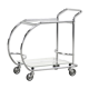 Vintage art dèco tubular steel chrome plated and glass bar cart, 1950s