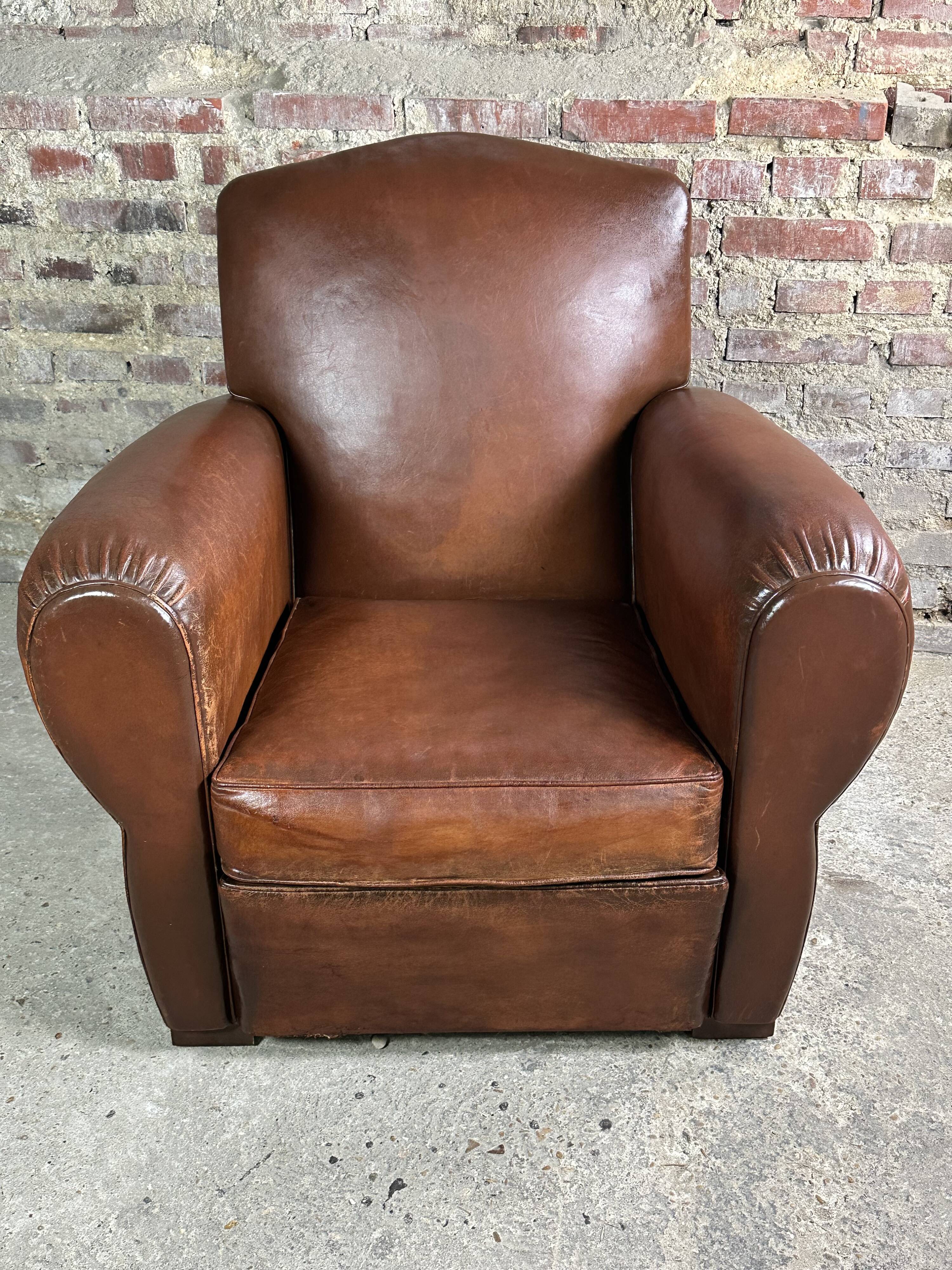 Club armchair leather 30s