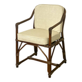 Rattan and wicker armchair, 1970s