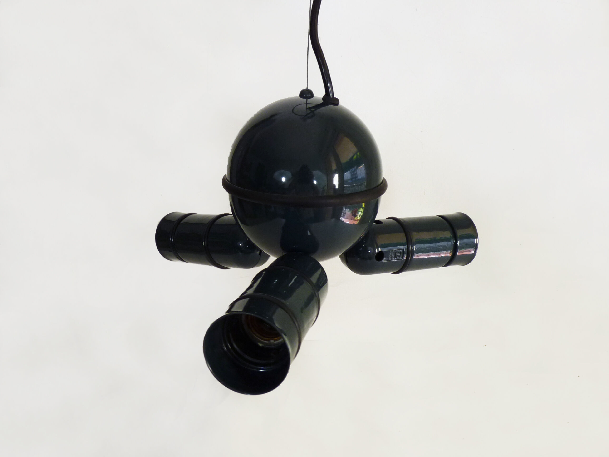 Spherical Lita hanging lamp with 3 sputnik orientable spots