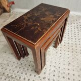 Antique set of oriental style nesting tables
