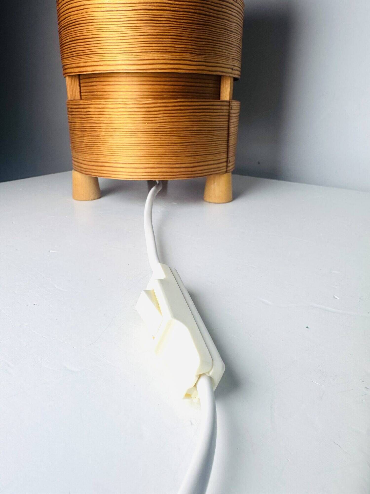 Tripod Pine Veneer Table Lamp By Hans-Agne Jakobsson For Ab Markaryd, Sweden 1960S