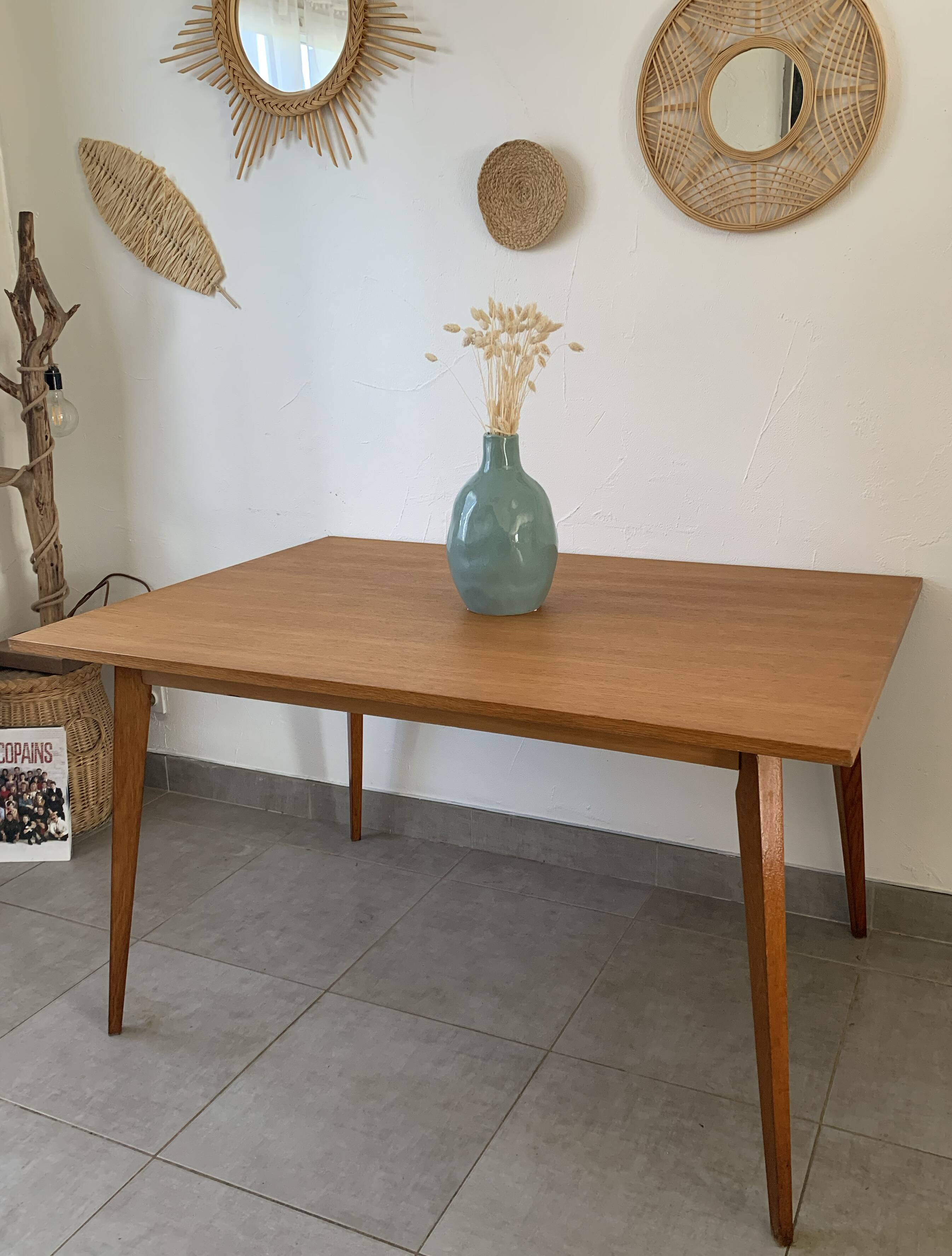 Table en chêne, années 50