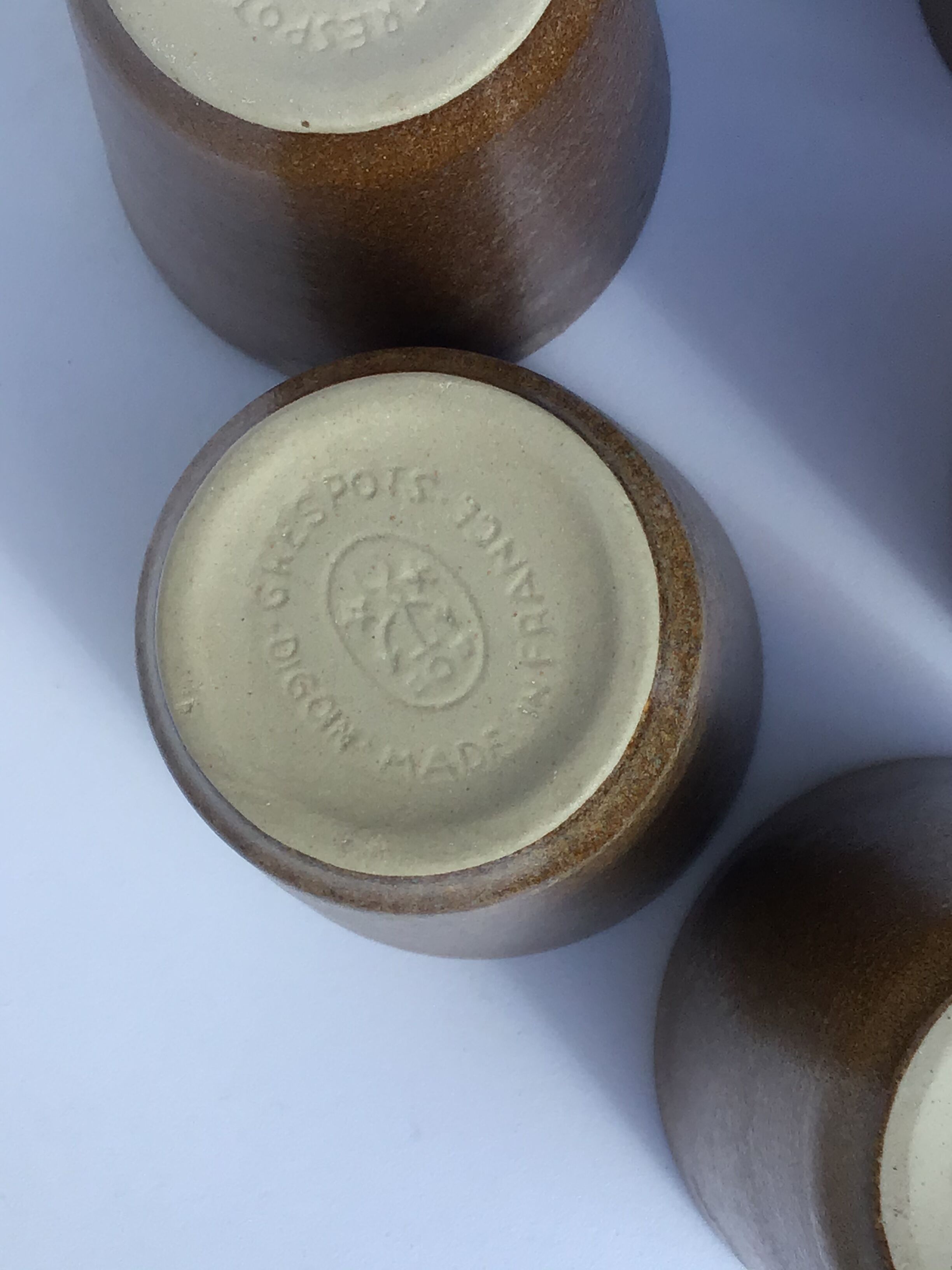 6 vintage digoin sandstone cups