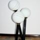Modern floor lamp from the 1980s/1990s – metal and glass, 3 spheres