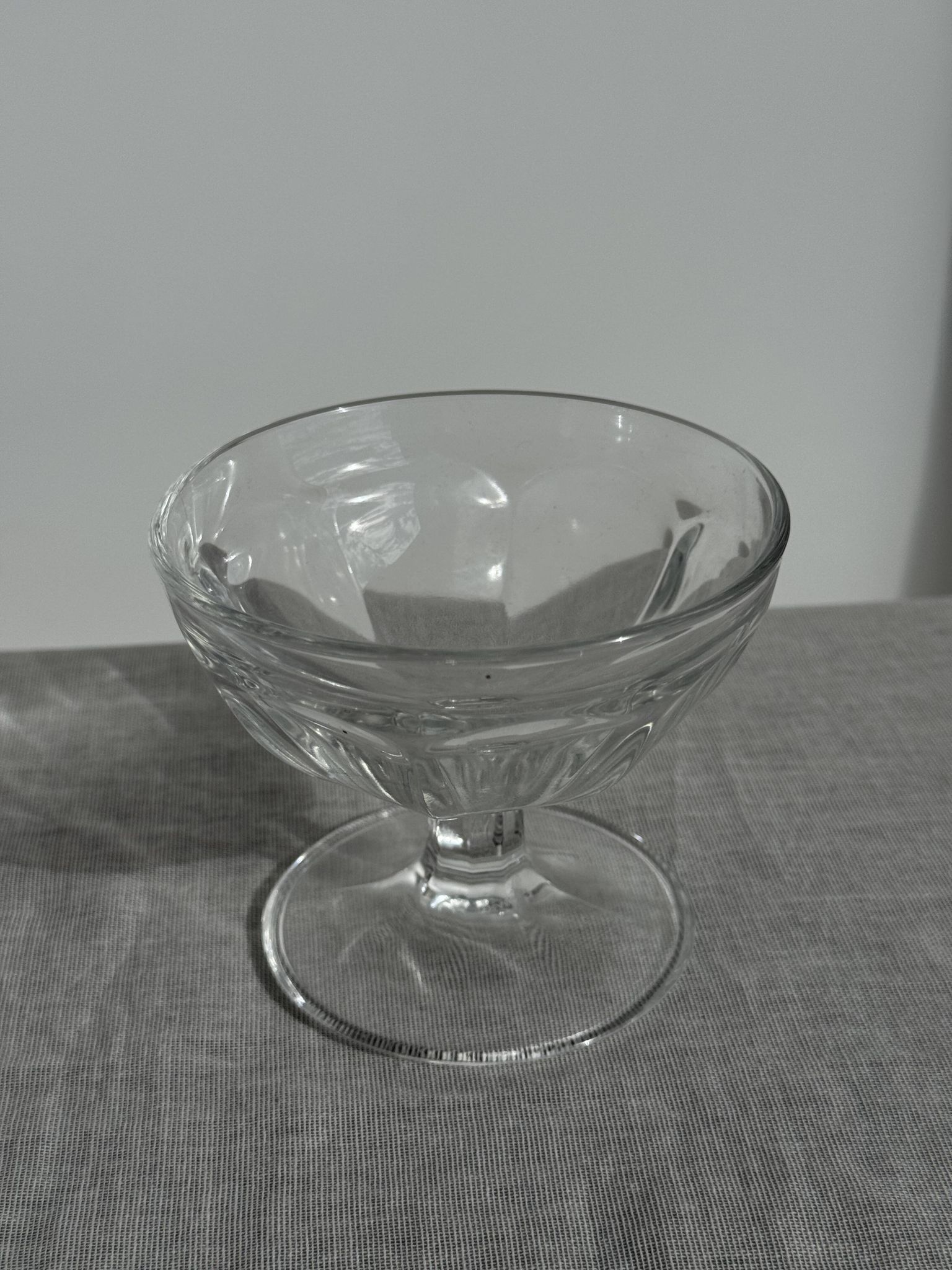 Set of 10 small vintage glass ice cream bowls.