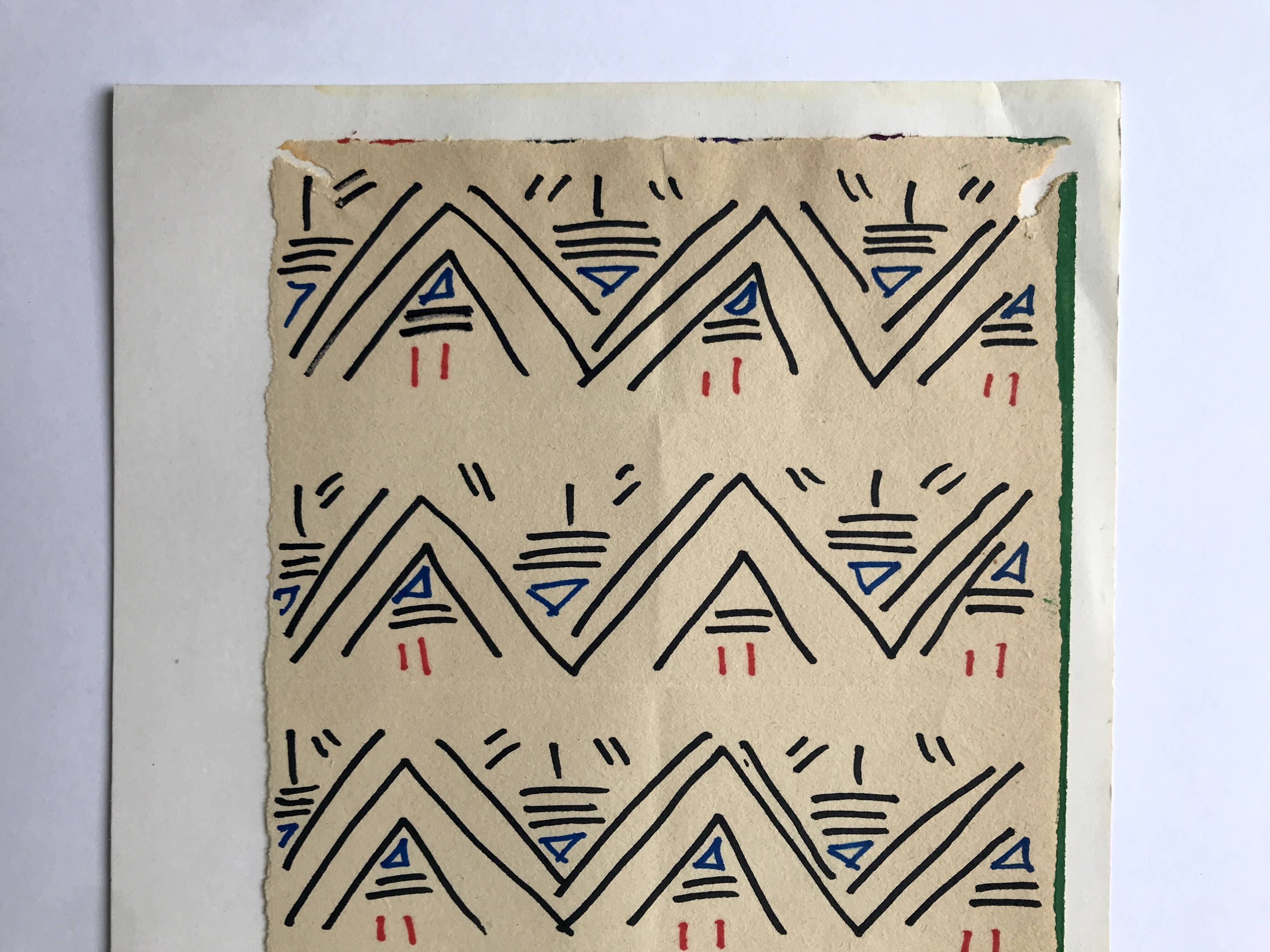 Elie dayan, untitled (abstract composition 6). felt pen on paper