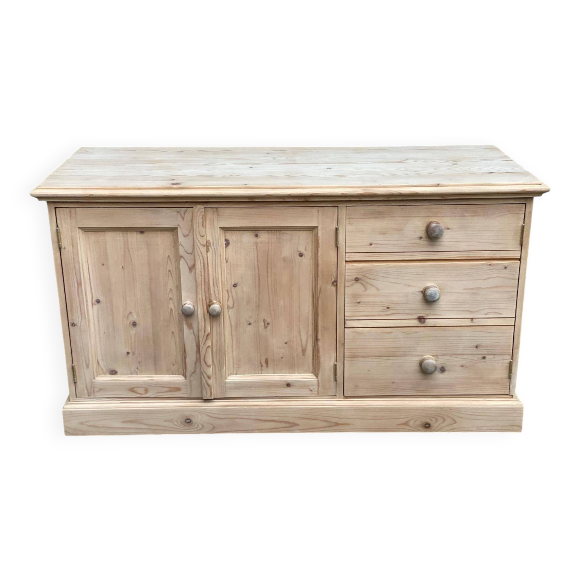 Interior's English chest of drawers renovated in solid wood 1980