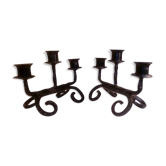 Pair of sconces in wrought iron