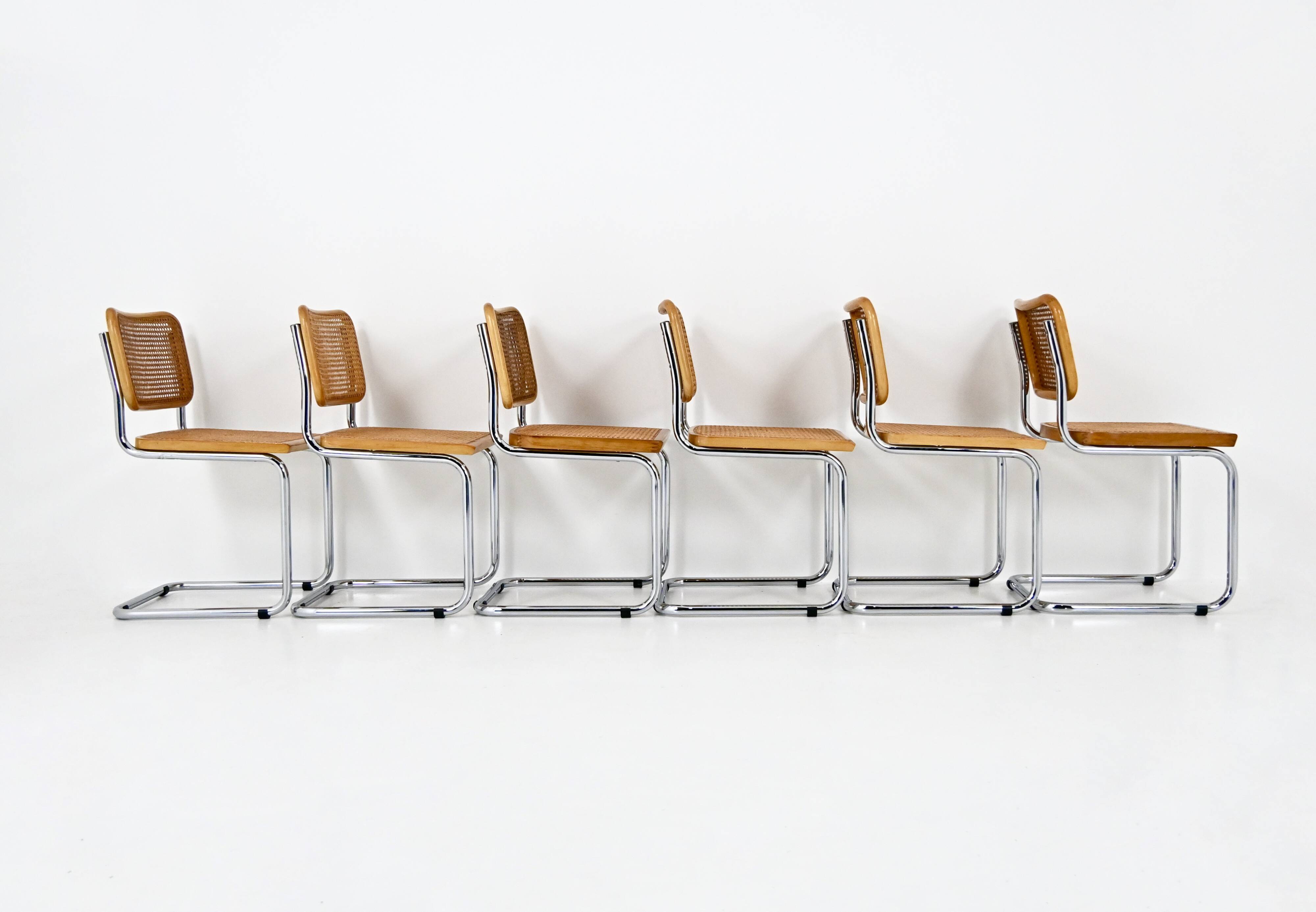 Set of 6 Style B32 Dining Chairs by Marcel Breuer