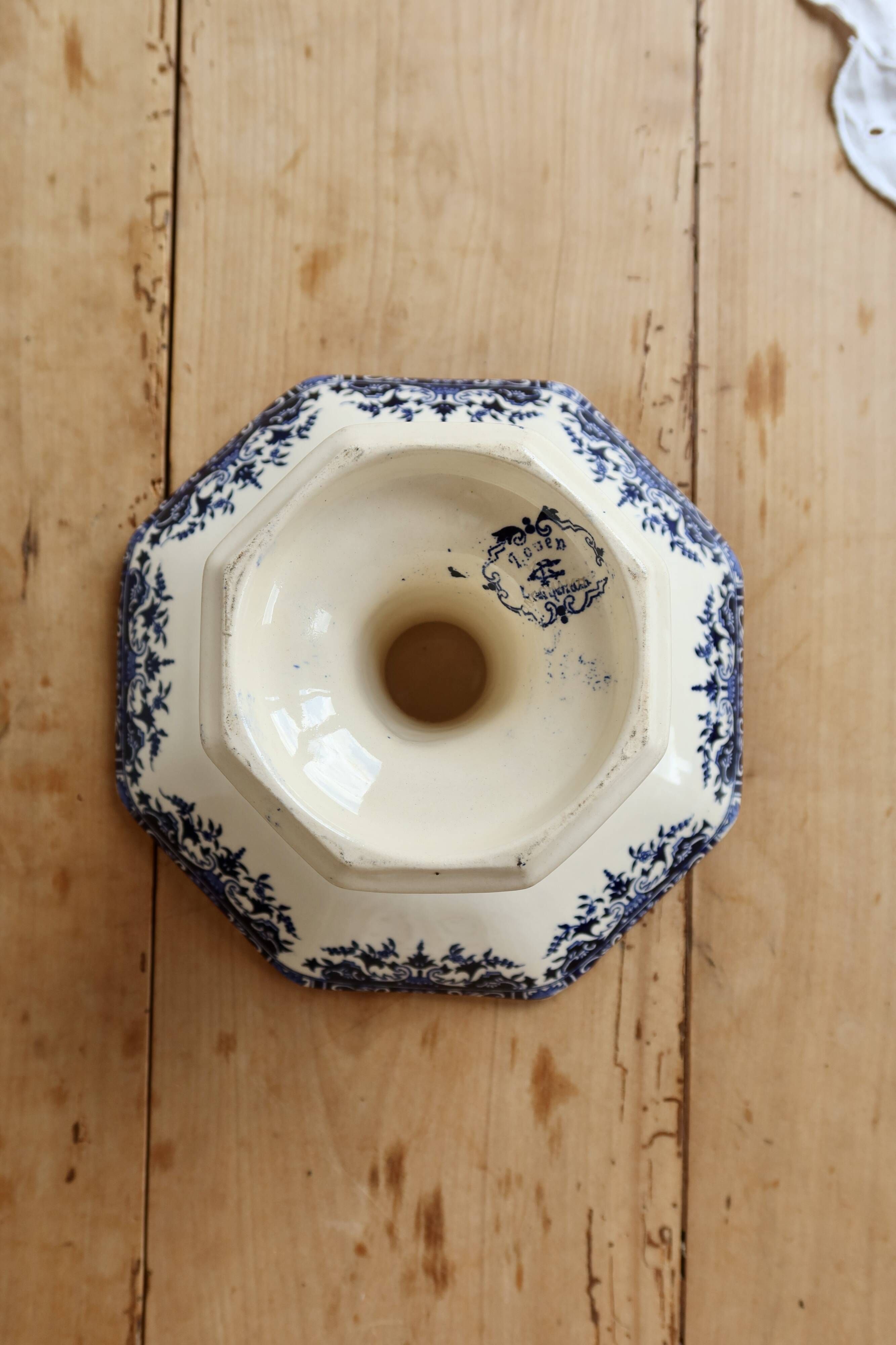 Ironstone compote Longchamp model Rouen 19th century