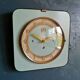 Horloge formica vintage pendule murale silencieuse carrée "SMI vert doré"