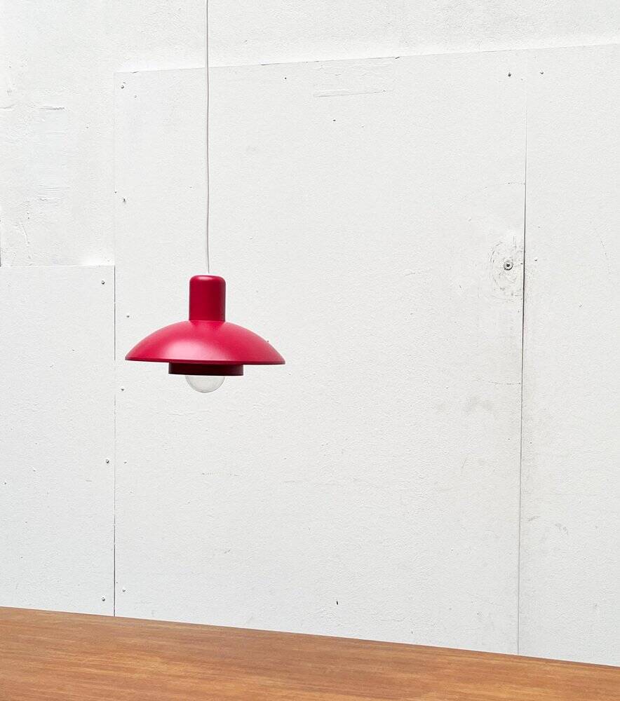 Red pendant lamp model 728 Danish mid-century by Horn, 1960s.