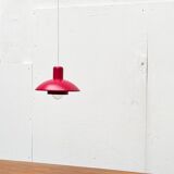 Red pendant lamp model 728 Danish mid-century by Horn, 1960s.