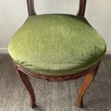 Chaise ancienne en bois et velours capitonné