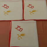 Set of 12 napkins flower décor.