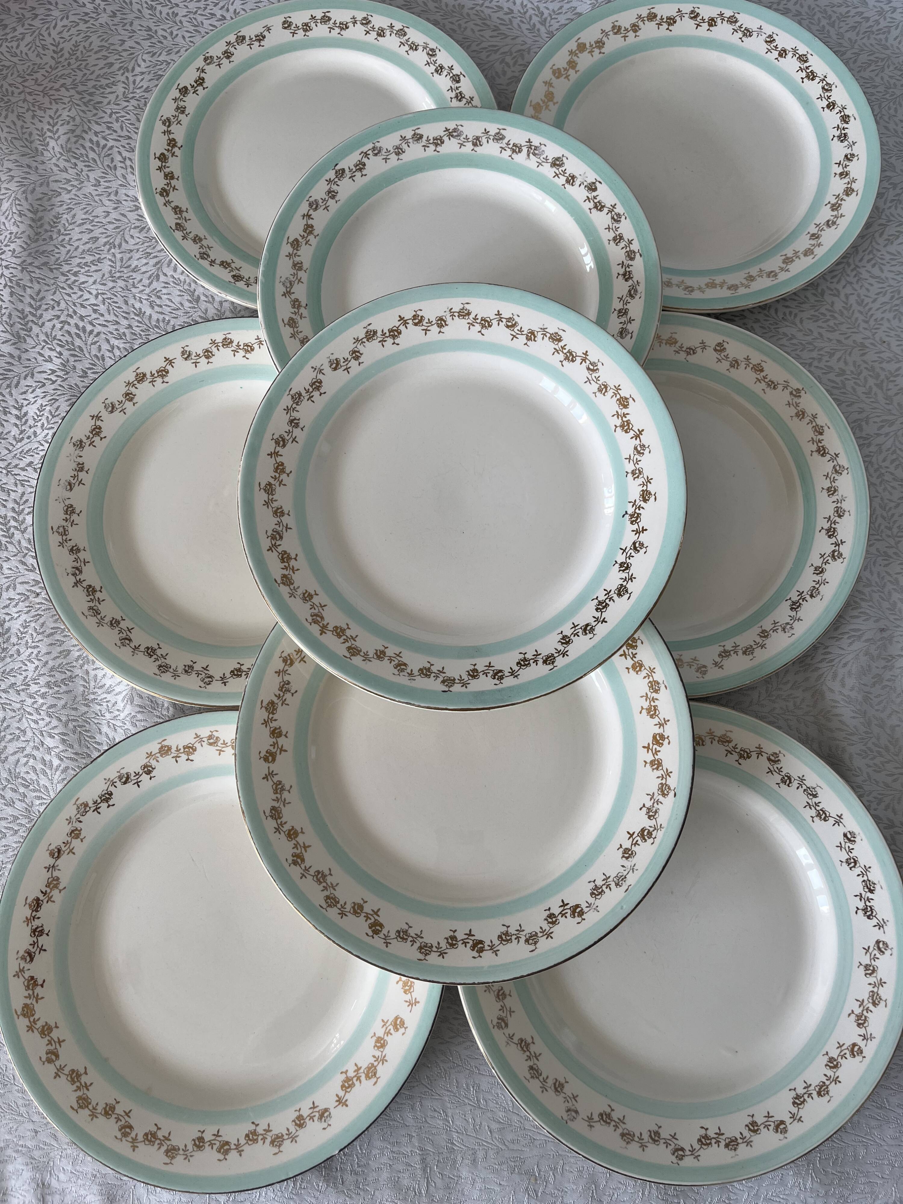 9 assiettes Digoin service Biarritz