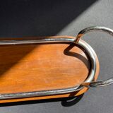 Liquor cabaret - Art Deco - Blown and cut crystal, mahogany or ebony macassar and stainless steel