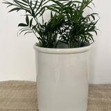 Cylindrical white earthenware pot - Creil and Montereau