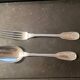 Christofle solid silver christening cutlery, Vendôme shell pattern