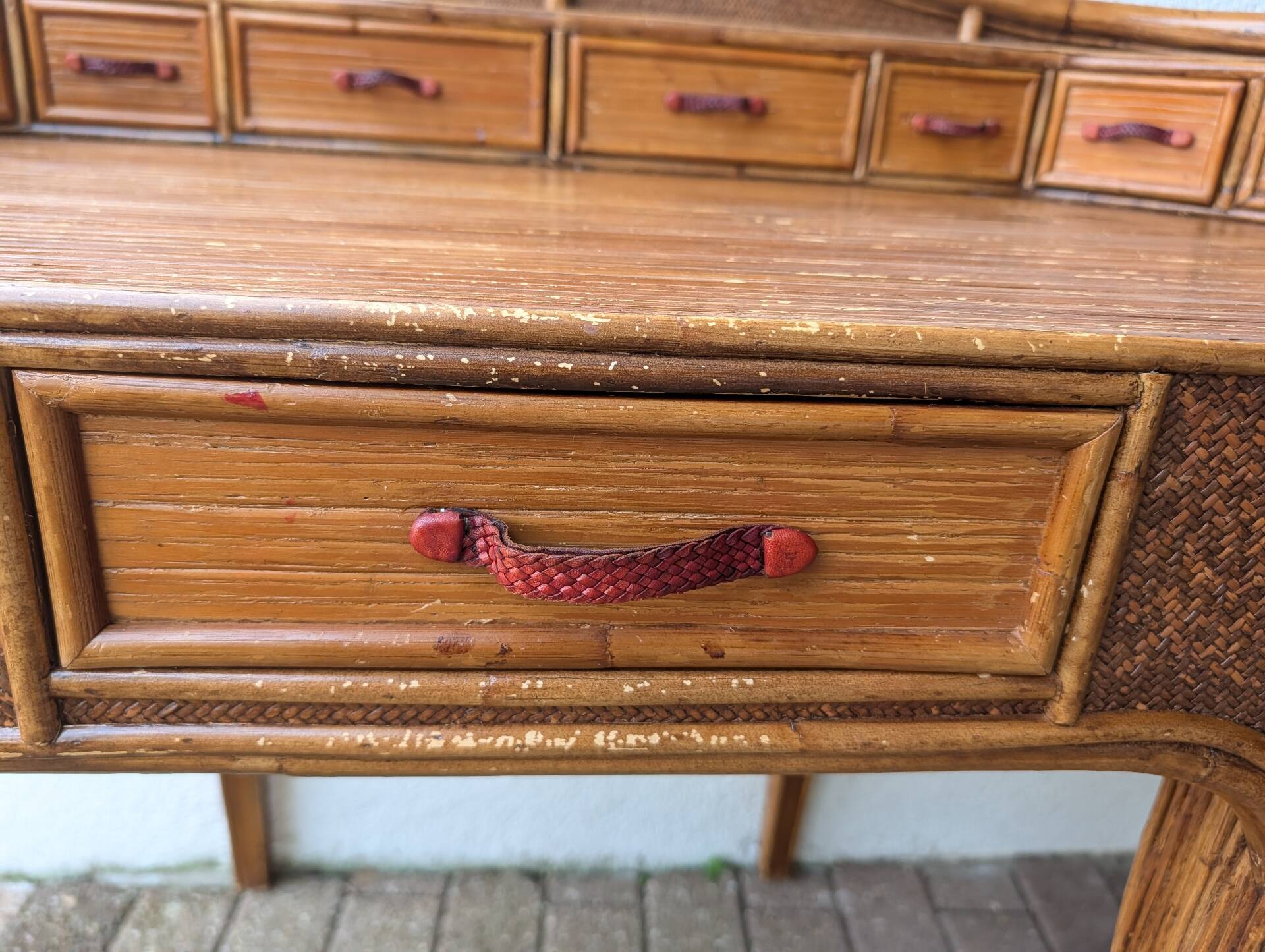 Kalma rattan secretary desk – Ramón Castellano, 1970s