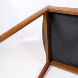 Set Of 6 Dining Chairs Model 42 Made IN Teak With Green Leather Seat By Kai Kristiansen From 1960s