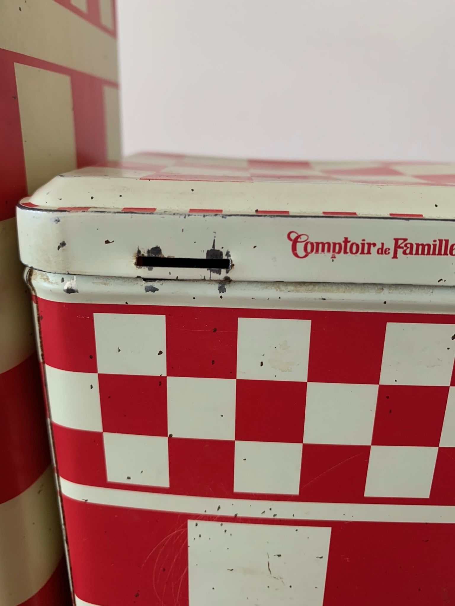 Old metal spice boxes Family counter
