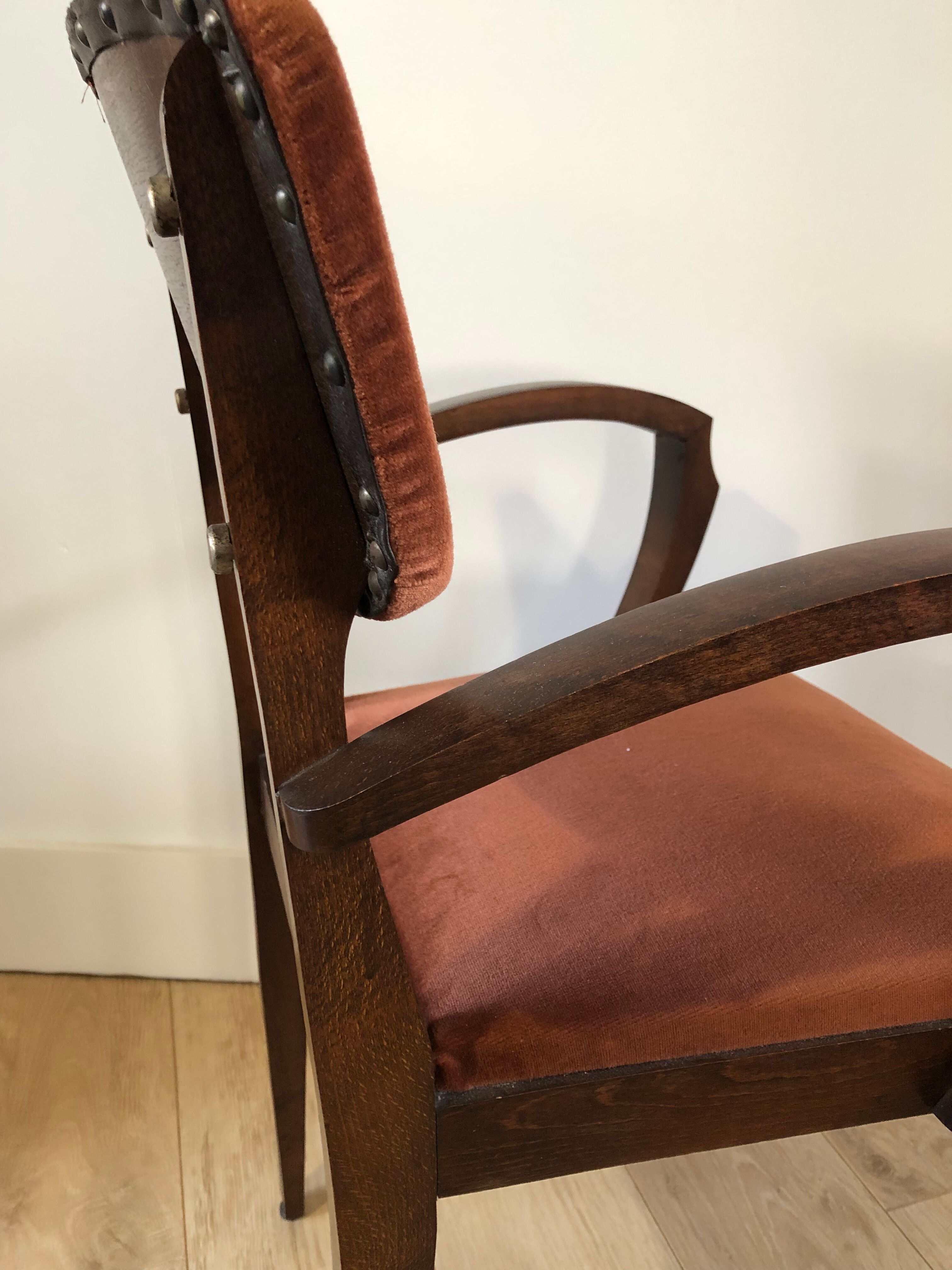 Vintage bridge armchair art Deco