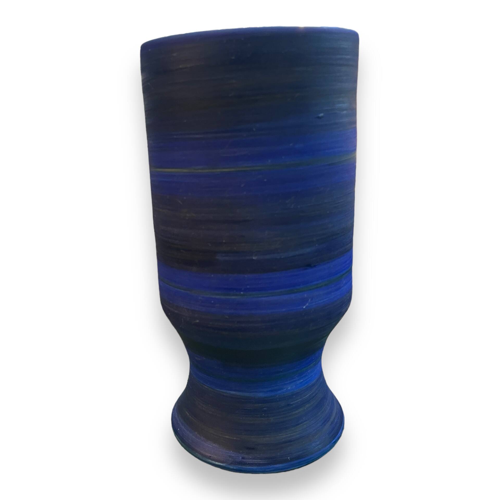 Georges Cueille Blue Vase with Rotating Decor