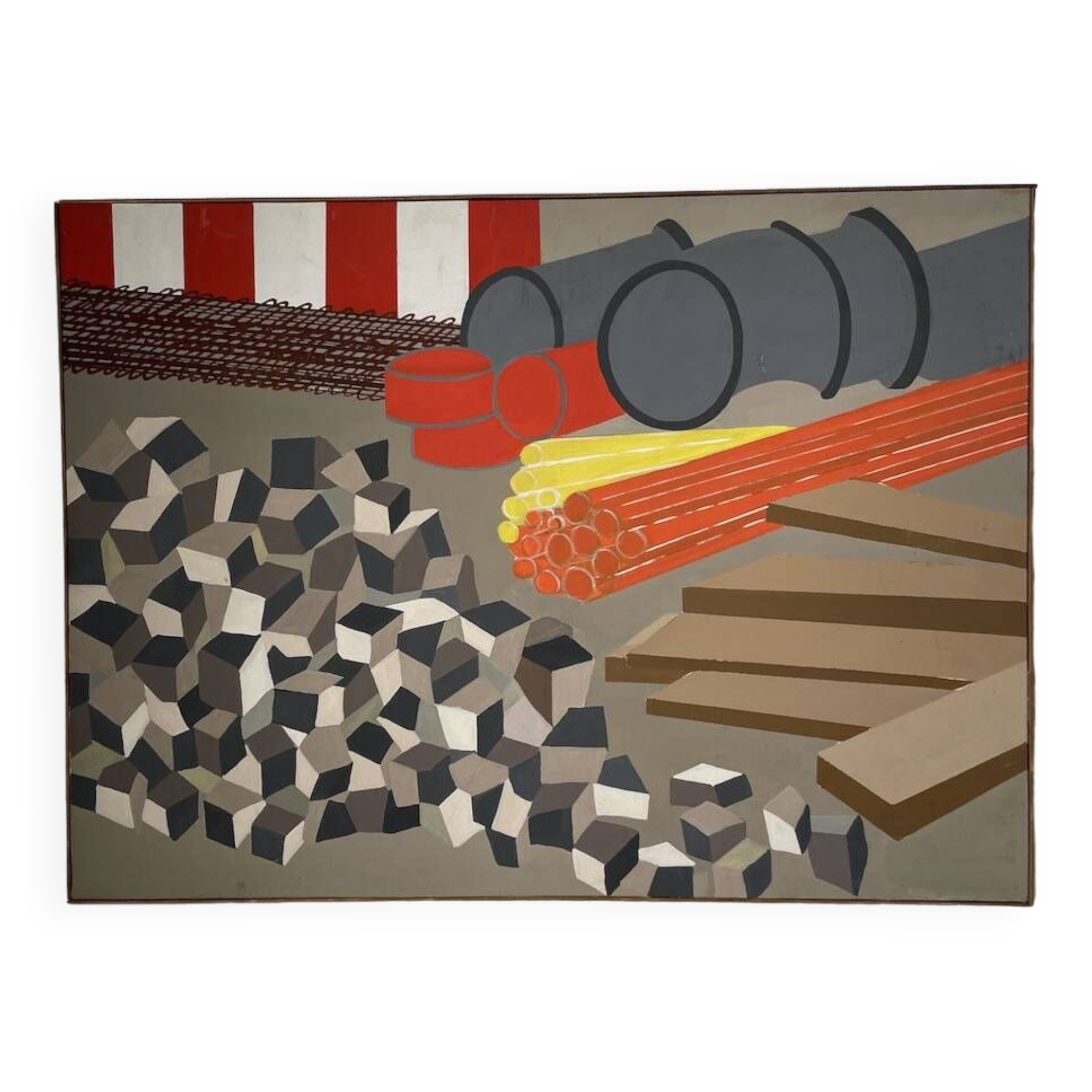 Toile travaux chantier abstraite