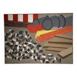 Abstract construction site work canvas