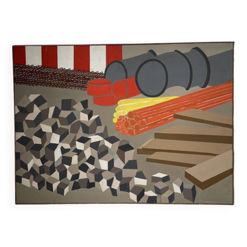 Toile travaux chantier abstraite