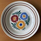 6 assiettes plates anciennes en faïence de Choisy-le-Roi
