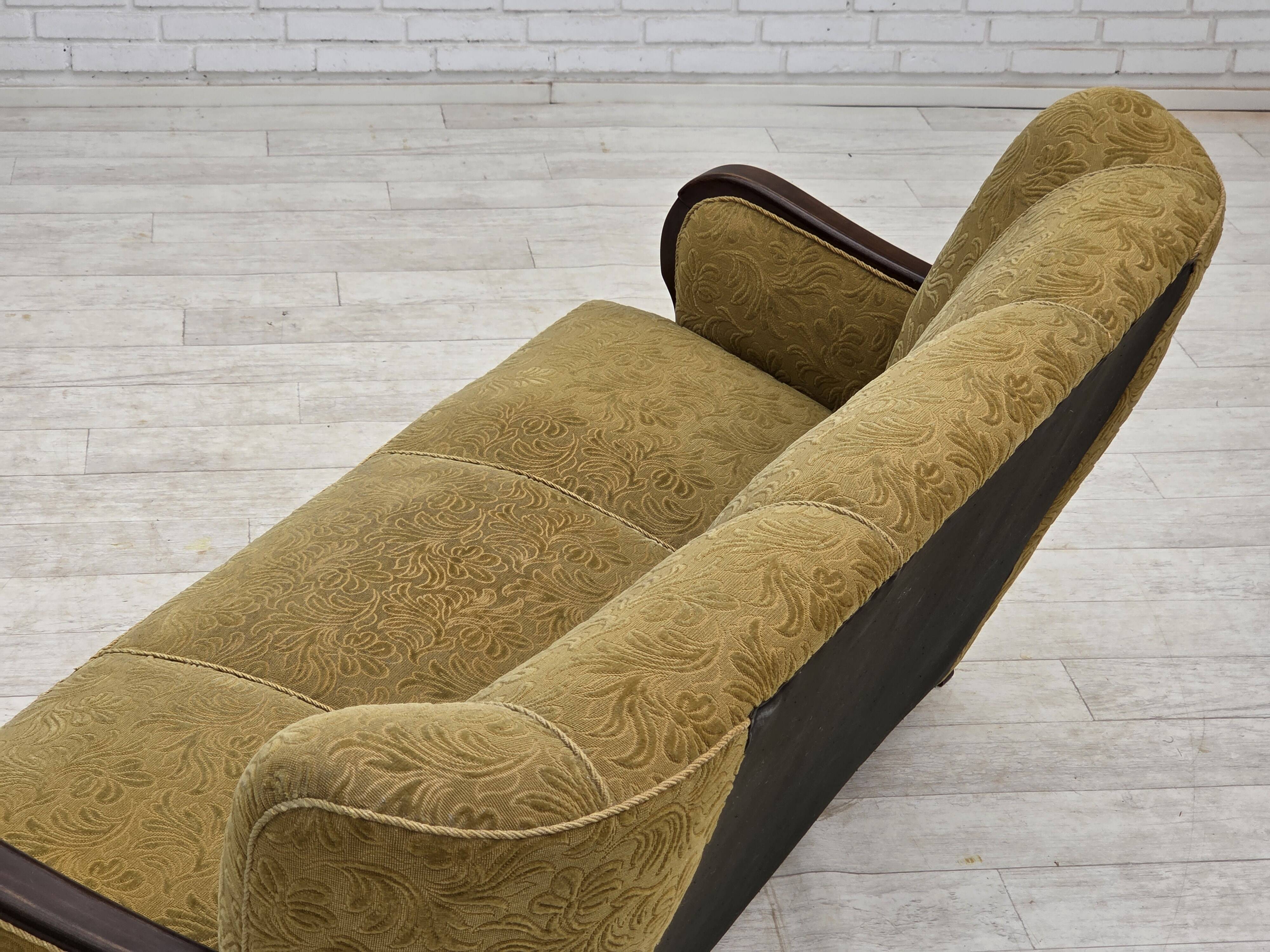 1960s, Danish 3-seater sofa, original condition, wool/cotton fabric.