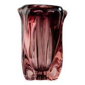 Vintage Murano glass vase from the 1960s, organic shape in berry tones, hand-blown Italian art glass, sculptural decoration, timeless gift idea.