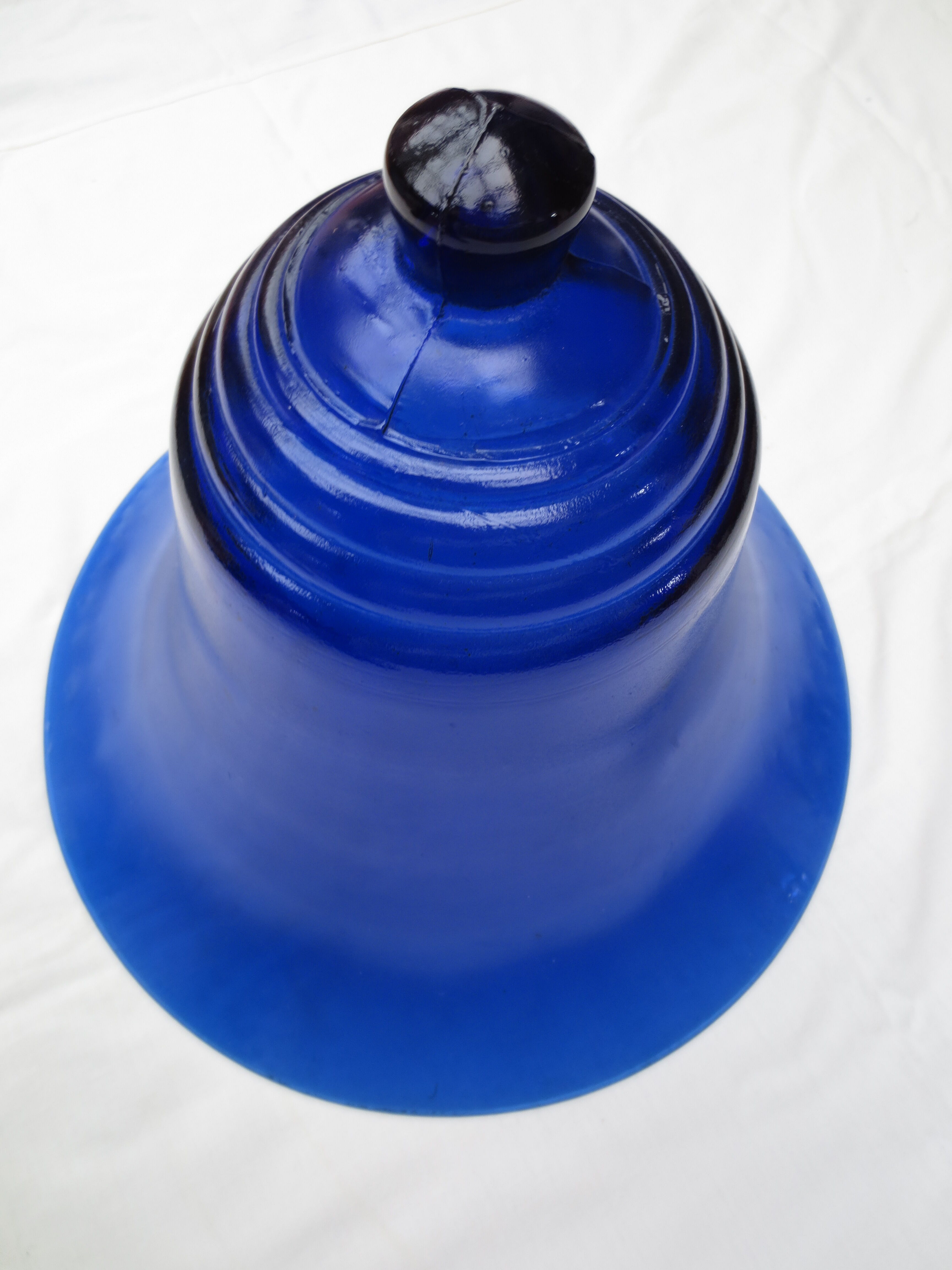 Blue cobalt glass bell
