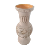 Clear natural terracotta vase decorated ethnic motifs