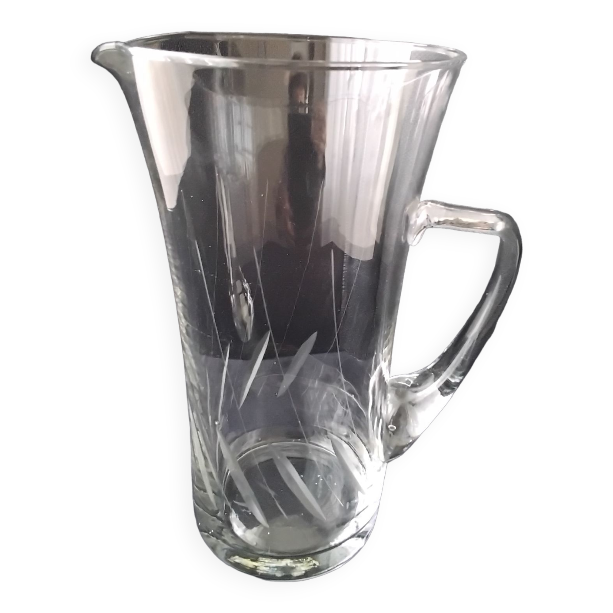 Water decanter, vintage ground glass jug
