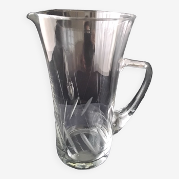 Water decanter, vintage ground glass jug