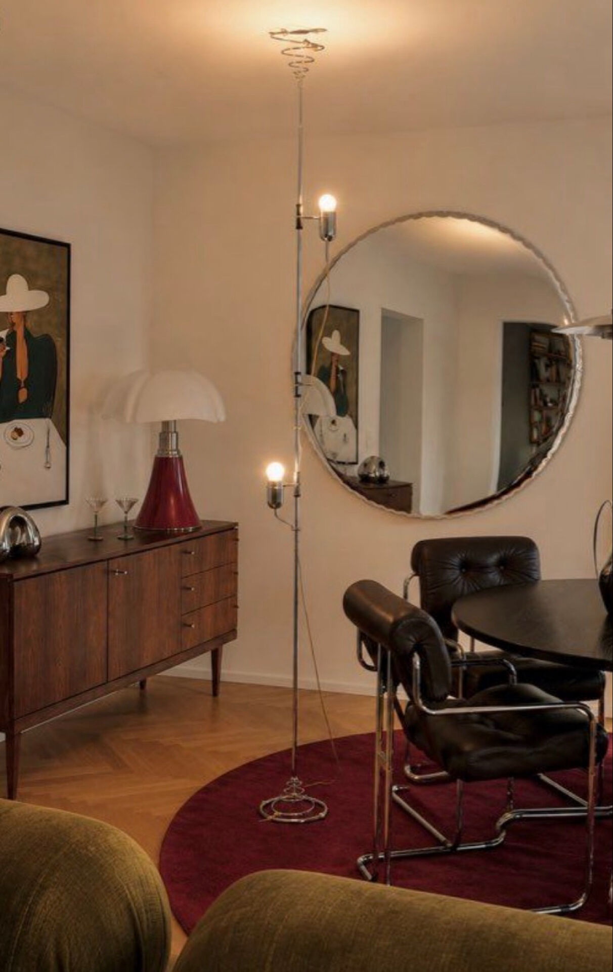 Lampadaire sol plafond Goffredo Reggiani, 1960s design vintage