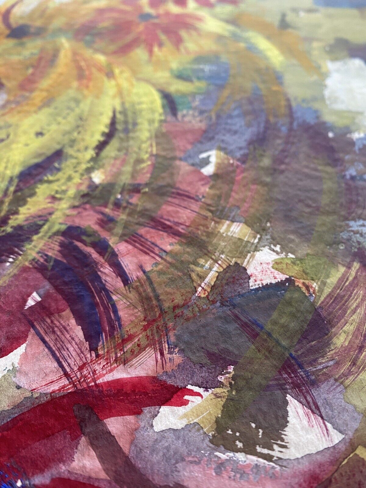 Painting «multicolored flowers» atelier jean-francois devaliere