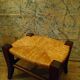 Child's straw chair and oak stool