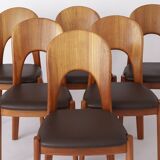 6 Vintage Chairs Niels Koefoed 1970s Teak Danish