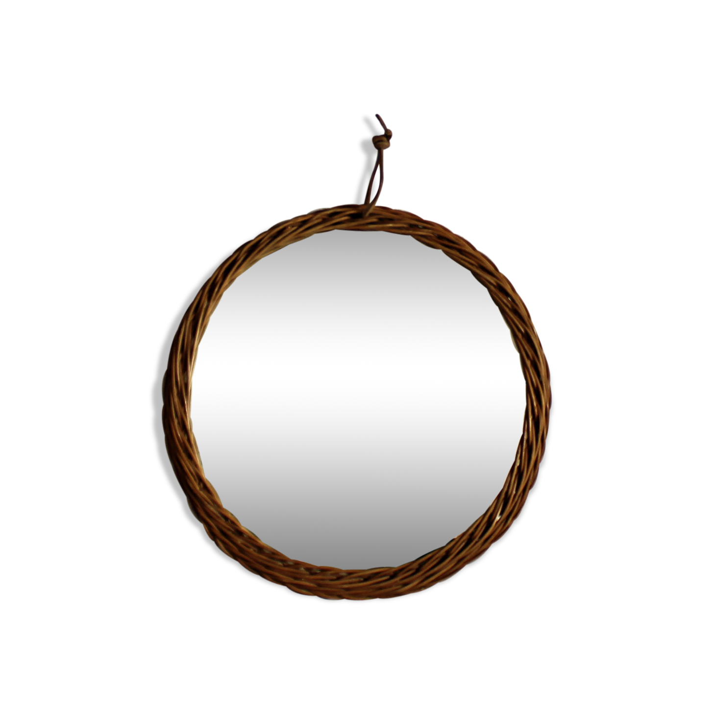 rattan mirror 30x30cm