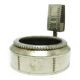 AAT Matchstick Holder with Ashtray, Art Nouveau, Silver-plated Brass, Austria, early 20th century