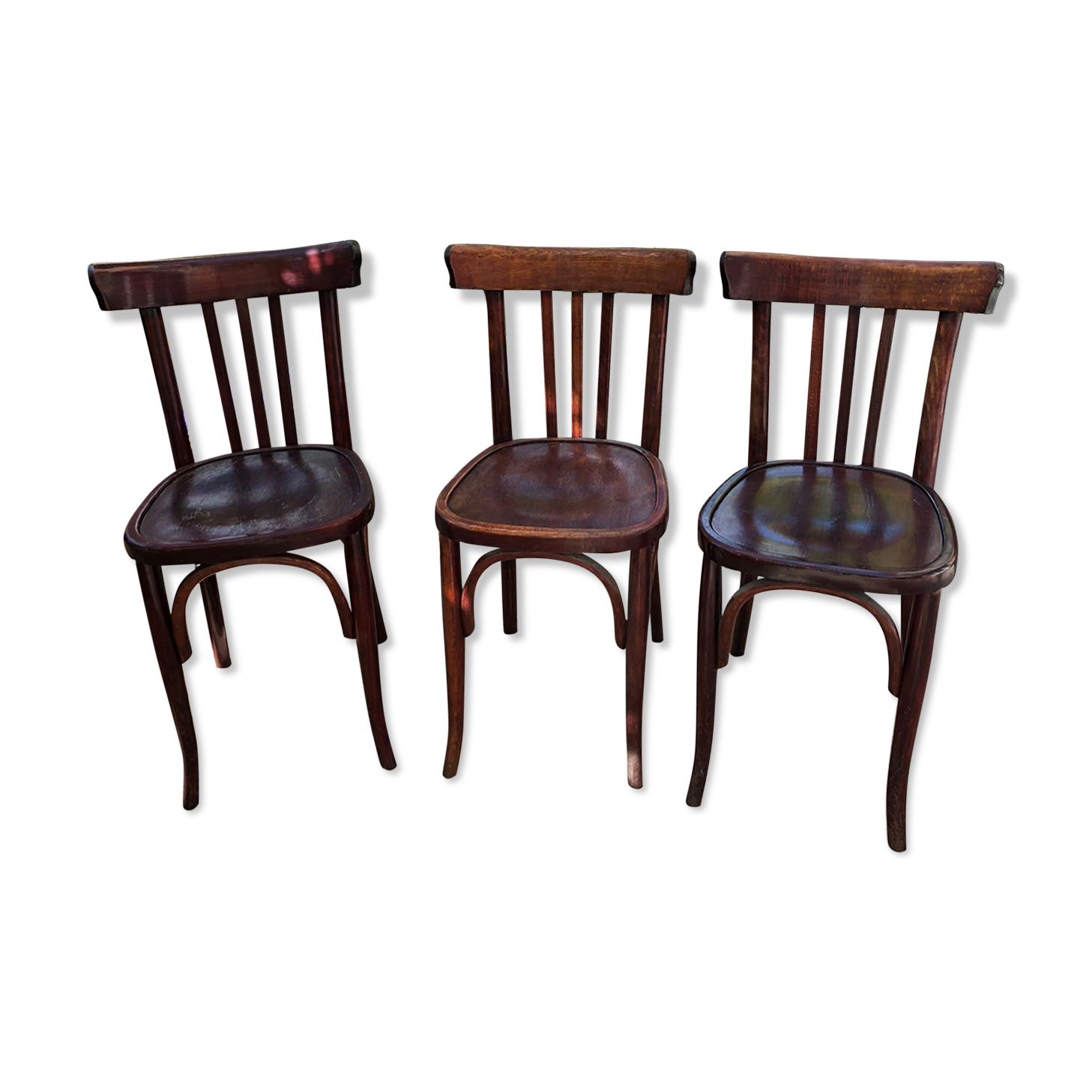 Set of three bistro chairs