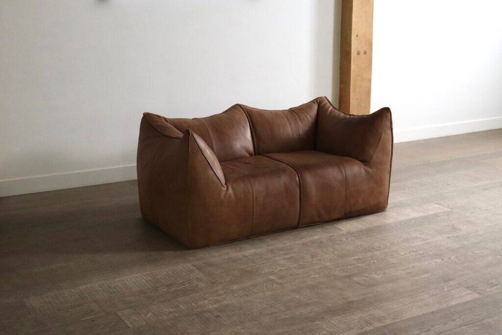 Le Bambole sofa in buffalo leather by Mario Bellini for B&B Italia, 1970s