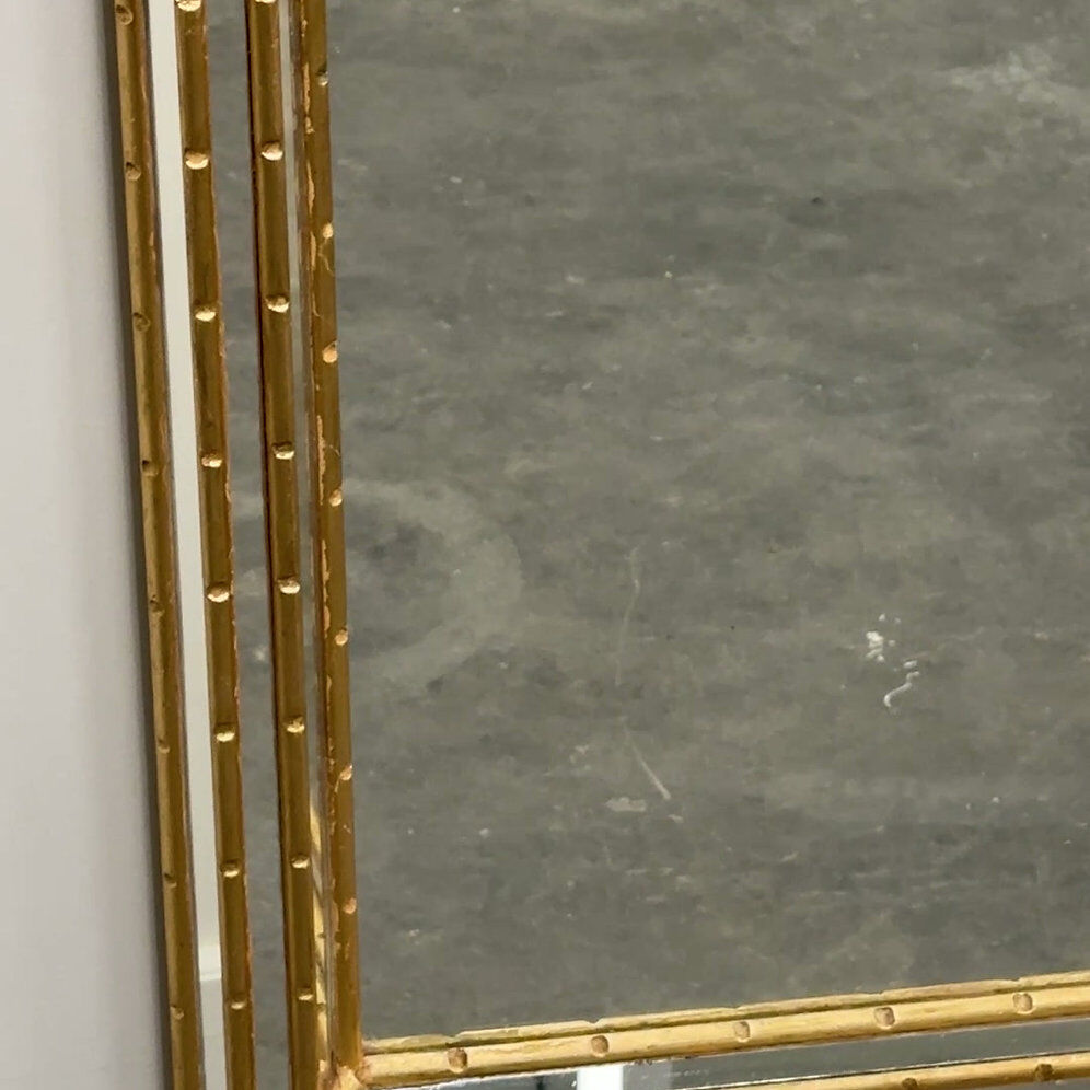 Gilt faux-bamboo wall mirror, Italy, 1970s.
